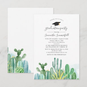 Invitación Partido de Graduación Boho Botánico Grad 2022 Cact