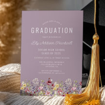 Partido de Graduación Boho Wildflowers Mauve