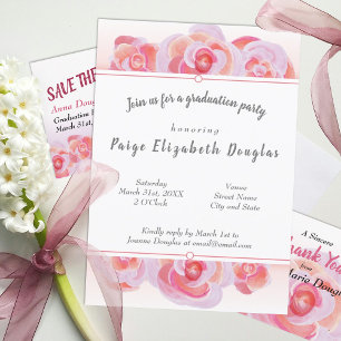 Invitación Partido de Graduación Botánica de Rosas Rosa Liger