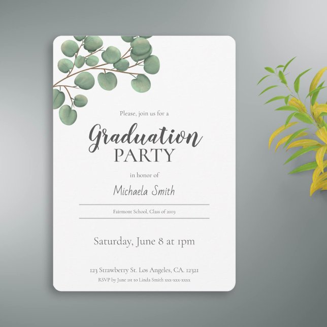 Invitación Partido de Graduación Botánica Simple (Subido por el creador)