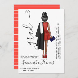 Invitación Partido de Graduación Chica Blanco y Rojo