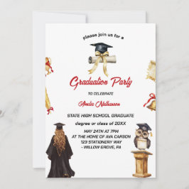 Invitación Partido de Graduación chica y gorra