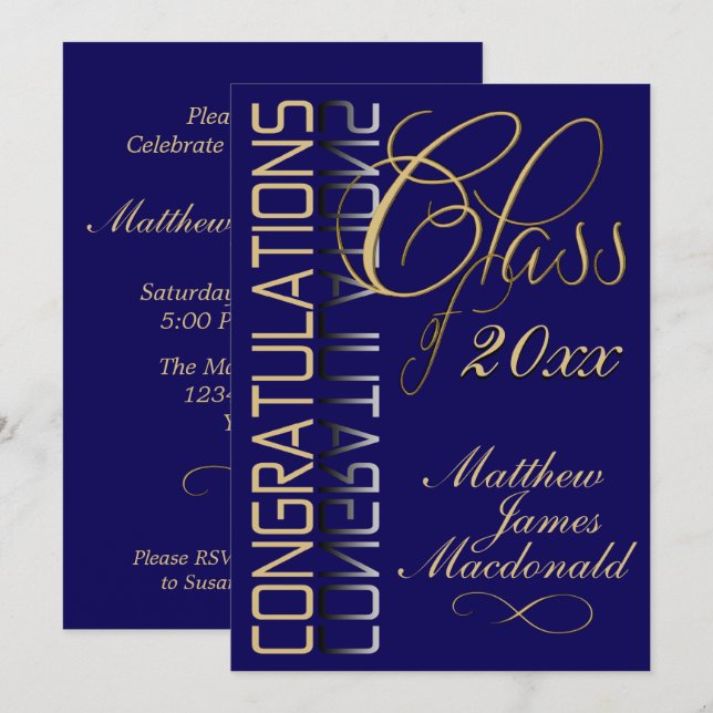 Invitación Partido de Graduación Clásico de Reflexión de Oro  (Anverso / Reverso)