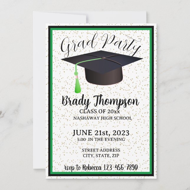 Invitación Partido de Graduación-Colores de la Escuela Negra  (Anverso)