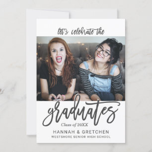 Invitación Partido de Graduación Combinada Dos Fotos