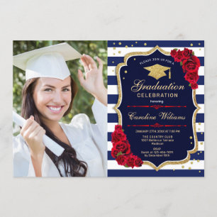 Invitación Partido de graduación con foto - Marina de Oro Roj