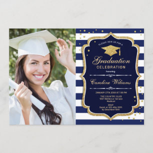 Invitación Partido de Graduación Con Foto - Oro Blanco De La