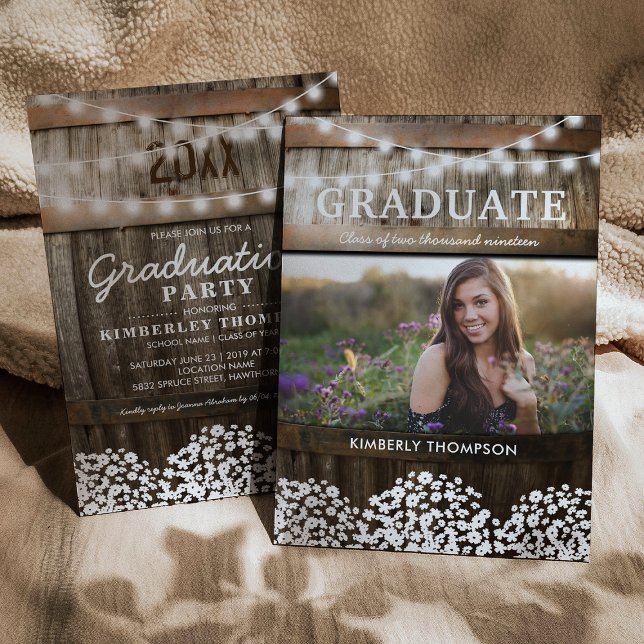 Invitación Partido de Graduación Country Rustic Photo 2025 (Subido por el creador)