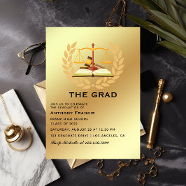 Invitación Partido de Graduación de Abogados Negros y Oro