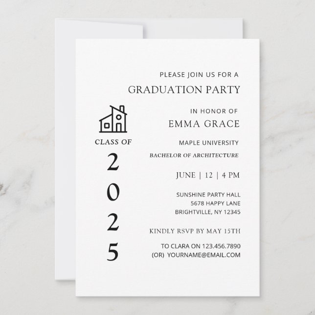Invitación Partido de Graduación de Arquitectura de Arquitect (Anverso)
