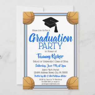 Invitación Partido de Graduación de Baloncesto Azul y Negro