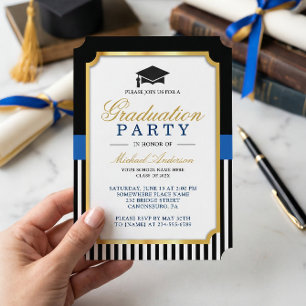 Invitación Partido de Graduación de Bandas Azules de Oro Negr