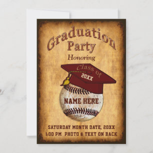 Invitación Partido de Graduación de Béisbol, descargable o im