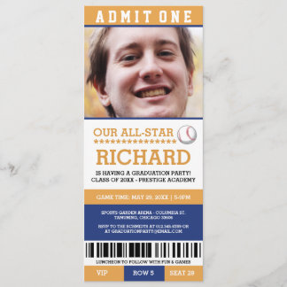 Invitación Partido de Graduación de Béisbol invita