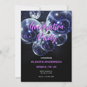 Invitación Partido de graduación de bola disco