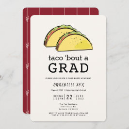 Invitación Partido de Graduación de Borgoña Taco Bout GRAD