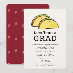 Invitación Partido de Graduación de Borgoña Taco Bout GRAD