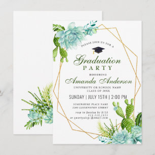 Invitación Partido de Graduación de Cactus Eucalyptus