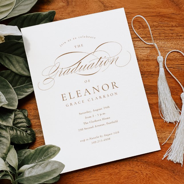 Invitación Partido de graduación de caligrafía elegante de or (Subido por el creador)