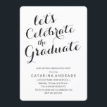 Invitación Partido de graduación de caligrafía foto blanco ne<br><div class="desc">fiesta de graduación de caligrafía, foto/imagen/plantilla de imagen, letra de guión/dibujado a mano/escrito/con letras/estilo/look/look, negro y blanco, color personalizar, graduación de secundaria/grado/grado/grado/estudiante, moderno/elegante/limpio/simple/femenino/fresco/hip/elegante/divertido/de moda, celebremos el graduado, fondo blanco, texto negro, carta grande, personalizado/personalizado plantilla de texto/foto de personalizable, para chicas, esquinas redondeadas. Invitaciones a la fiesta de graduación de caligrafía,...</div>