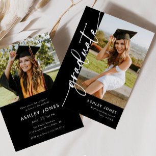 Invitación Partido de Graduación de Caligrafía Negra