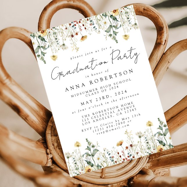 Invitación Partido de Graduación de Campo de Flor Silvestre d (Subido por el creador)