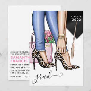 Invitación Partido de Graduación de Chicas de Moda del Leopar