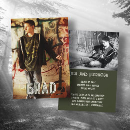 Invitación Partido de Graduación de Chico de Foto Doble