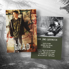 Invitación Partido de Graduación de Chico de Foto Doble