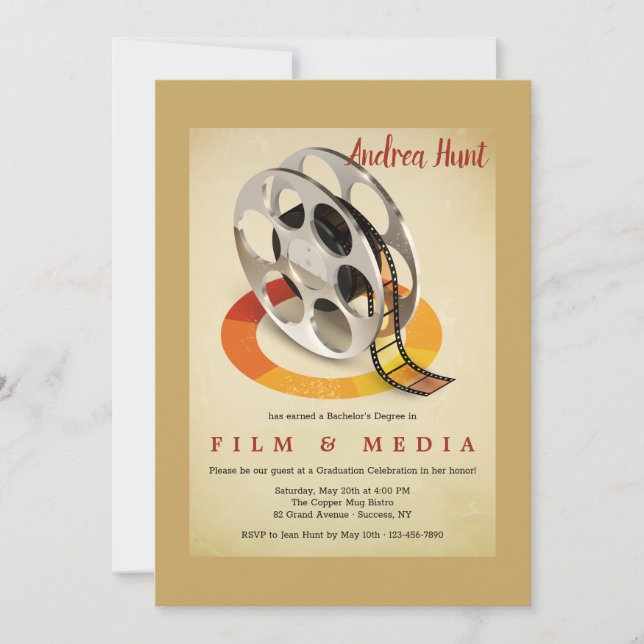 Invitación Partido de graduación de cine y medios (Anverso)