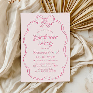 Invitación Partido de Graduación de Cinta de Mano Dibujada