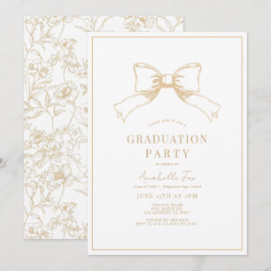 Invitación Partido de Graduación de Cinta de Oro de Coquette