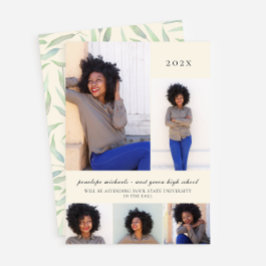 Invitación Partido de Graduación de Collage de fotos Botánico