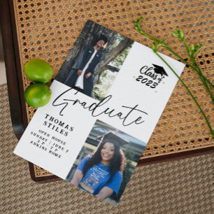 Invitación Partido de Graduación de Collage de fotos de Guión