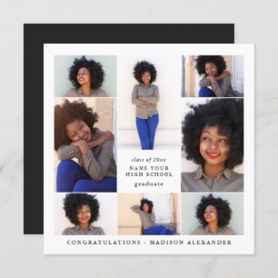 Invitación Partido de graduación de Collage de fotos de moda