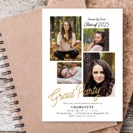 Invitación Partido de Graduación de Collage de fotos de Presu