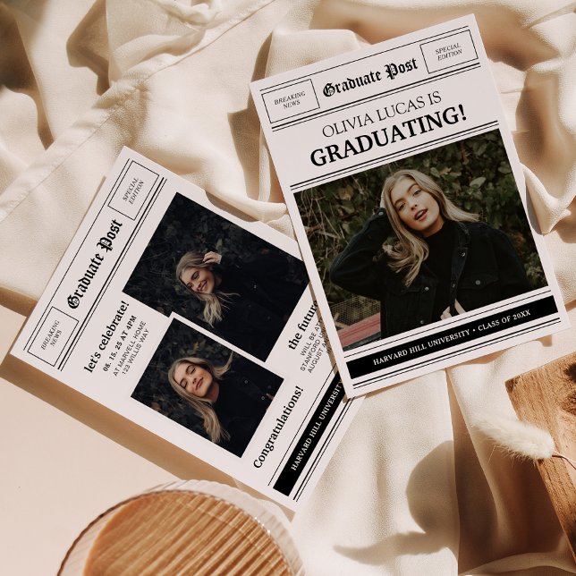 Invitación Partido de Graduación de Collage de fotos Temático (Subido por el creador)