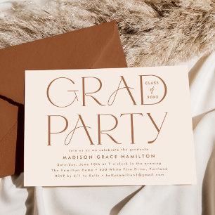 Invitación Partido de Graduación de Crema y Arcilla de Tipogr
