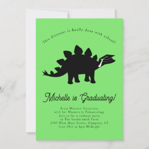 Invitación Partido de Graduación de Dino de Dinosaurio Estego