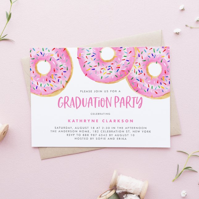 Invitación Partido de Graduación de Donuts de Agua Rosa (Subido por el creador)
