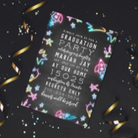 Partido de Graduación de Doodles Espaciales Neon