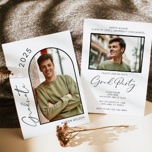 Invitación Partido de Graduación de Dos Fotografías del Arco