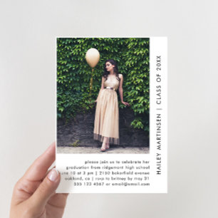 Invitación Partido de Graduación de Dos Fotografías en Blanco