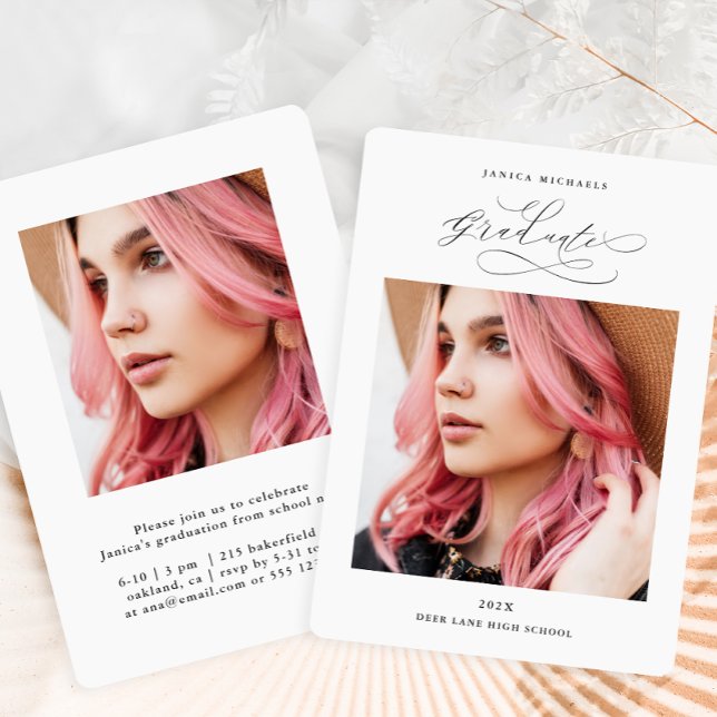Invitación Partido de Graduación de Dos Fotografías en Blanco (Subido por el creador)