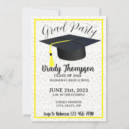 Invitación Partido de Graduación de Dos Fotografías Simple Am