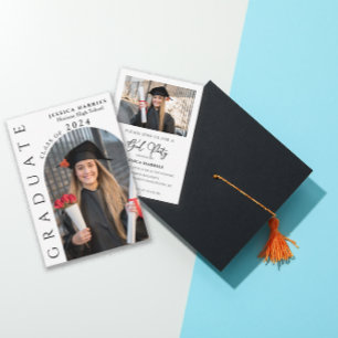 Invitación Partido de graduación de dos fotografías verticale