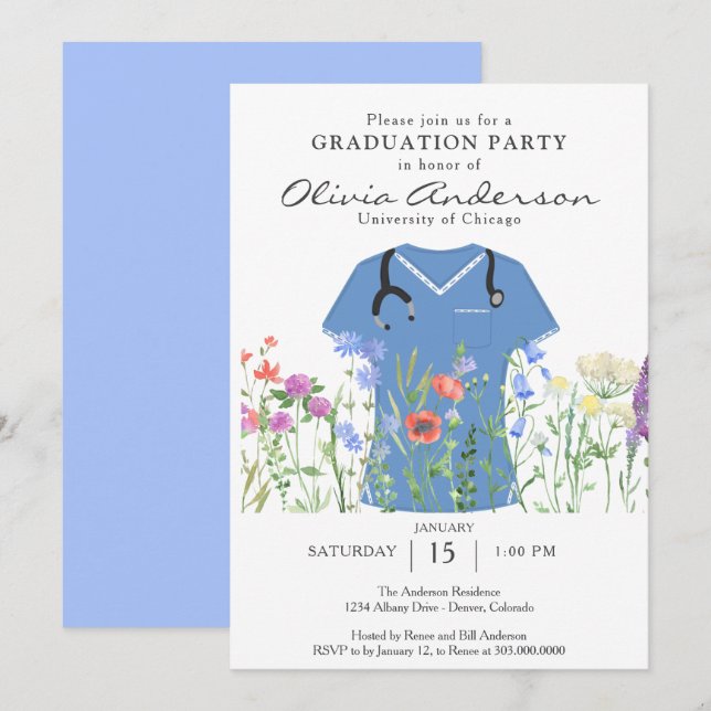 Invitación Partido de Graduación de Enfermeras (Anverso / Reverso)