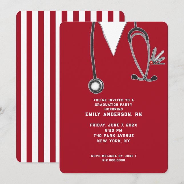 Invitación Partido de Graduación de Enfermeras (Anverso / Reverso)