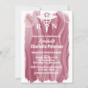 Invitación Partido de Graduación de Enfermeras de acuarela de