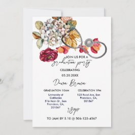 Invitación Partido de Graduación de Enfermeras Magenta Floral
